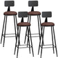 Industrial Armless Backrest Counter Stool Iron Cashier Bar Stool with Leather Cushion Burgundy 4 Piece Set Bar Stool(33"H) Clearhalo 'Bar Furniture' 'Bar Stools' 'bar_stools' 'furn' 'furn_bar_stools' 'furniture_bar_stools' 'Kitchen & Dining Furniture' 'kitchen&dining_furn' 'kitchen' 'kitchen_furn' Furniture' 4452323