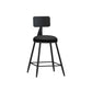 Industrial Armless Backrest Counter Stool Iron Cashier Bar Stool with Leather Cushion Black 1 Piece Short Stool(22"H) Clearhalo 'Bar Furniture' 'Bar Stools' 'bar_stools' 'furn' 'furn_bar_stools' 'furniture_bar_stools' 'Kitchen & Dining Furniture' 'kitchen&dining_furn' 'kitchen' 'kitchen_furn' Furniture' 4452330