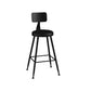 Industrial Armless Backrest Counter Stool Iron Cashier Bar Stool with Leather Cushion Black 1 Piece Counter Stool(26"H) Clearhalo 'Bar Furniture' 'Bar Stools' 'bar_stools' 'furn' 'furn_bar_stools' 'furniture_bar_stools' 'Kitchen & Dining Furniture' 'kitchen&dining_furn' 'kitchen' 'kitchen_furn' Furniture' 4452333