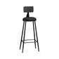 Industrial Armless Backrest Counter Stool Iron Cashier Bar Stool with Leather Cushion Black 1 Piece Bar Stool(33"H) Clearhalo 'Bar Furniture' 'Bar Stools' 'bar_stools' 'furn' 'furn_bar_stools' 'furniture_bar_stools' 'Kitchen & Dining Furniture' 'kitchen&dining_furn' 'kitchen' 'kitchen_furn' Furniture' 4452339