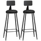 Industrial Armless Backrest Counter Stool Iron Cashier Bar Stool with Leather Cushion Black 2 Piece Set Bar Stool(33"H) Clearhalo 'Bar Furniture' 'Bar Stools' 'bar_stools' 'furn' 'furn_bar_stools' 'furniture_bar_stools' 'Kitchen & Dining Furniture' 'kitchen&dining_furn' 'kitchen' 'kitchen_furn' Furniture' 4452340