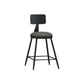 Industrial Armless Backrest Counter Stool Iron Cashier Bar Stool with Leather Cushion Grey 1 Piece Short Stool(22"H) Clearhalo 'Bar Furniture' 'Bar Stools' 'bar_stools' 'furn' 'furn_bar_stools' 'furniture_bar_stools' 'Kitchen & Dining Furniture' 'kitchen&dining_furn' 'kitchen' 'kitchen_furn' Furniture' 4452342