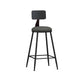 Industrial Armless Backrest Counter Stool Iron Cashier Bar Stool with Leather Cushion Grey 1 Piece Counter Stool(26"H) Clearhalo 'Bar Furniture' 'Bar Stools' 'bar_stools' 'furn' 'furn_bar_stools' 'furniture_bar_stools' 'Kitchen & Dining Furniture' 'kitchen&dining_furn' 'kitchen' 'kitchen_furn' Furniture' 4452345