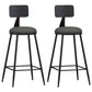 Industrial Armless Backrest Counter Stool Iron Cashier Bar Stool with Leather Cushion Grey 2 Piece Set Counter Stool(26"H) Clearhalo 'Bar Furniture' 'Bar Stools' 'bar_stools' 'furn' 'furn_bar_stools' 'furniture_bar_stools' 'Kitchen & Dining Furniture' 'kitchen&dining_furn' 'kitchen' 'kitchen_furn' Furniture' 4452346