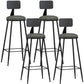 Industrial Armless Backrest Counter Stool Iron Cashier Bar Stool with Leather Cushion Grey 4 Piece Set Bar Stool(30"H) Clearhalo 'Bar Furniture' 'Bar Stools' 'bar_stools' 'furn' 'furn_bar_stools' 'furniture_bar_stools' 'Kitchen & Dining Furniture' 'kitchen&dining_furn' 'kitchen' 'kitchen_furn' Furniture' 4452347