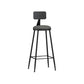 Industrial Armless Backrest Counter Stool Iron Cashier Bar Stool with Leather Cushion Grey 1 Piece Bar Stool(30"H) Clearhalo 'Bar Furniture' 'Bar Stools' 'bar_stools' 'furn' 'furn_bar_stools' 'furniture_bar_stools' 'Kitchen & Dining Furniture' 'kitchen&dining_furn' 'kitchen' 'kitchen_furn' Furniture' 4452348