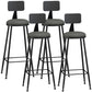Industrial Armless Backrest Counter Stool Iron Cashier Bar Stool with Leather Cushion Grey 4 Piece Set Bar Stool(33"H) Clearhalo 'Bar Furniture' 'Bar Stools' 'bar_stools' 'furn' 'furn_bar_stools' 'furniture_bar_stools' 'Kitchen & Dining Furniture' 'kitchen&dining_furn' 'kitchen' 'kitchen_furn' Furniture' 4452350