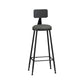 Industrial Armless Backrest Counter Stool Iron Cashier Bar Stool with Leather Cushion Grey 1 Piece Bar Stool(33"H) Clearhalo 'Bar Furniture' 'Bar Stools' 'bar_stools' 'furn' 'furn_bar_stools' 'furniture_bar_stools' 'Kitchen & Dining Furniture' 'kitchen&dining_furn' 'kitchen' 'kitchen_furn' Furniture' 4452351