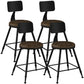 Industrial Armless Backrest Counter Stool Iron Cashier Bar Stool with Leather Cushion Brown 4 Piece Set Short Stool(18"H) Clearhalo 'Bar Furniture' 'Bar Stools' 'bar_stools' 'furn' 'furn_bar_stools' 'furniture_bar_stools' 'Kitchen & Dining Furniture' 'kitchen&dining_furn' 'kitchen' 'kitchen_furn' Furniture' 4452353