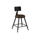 Industrial Armless Backrest Counter Stool Iron Cashier Bar Stool with Leather Cushion Brown 1 Piece Short Stool(18"H) Clearhalo 'Bar Furniture' 'Bar Stools' 'bar_stools' 'furn' 'furn_bar_stools' 'furniture_bar_stools' 'Kitchen & Dining Furniture' 'kitchen&dining_furn' 'kitchen' 'kitchen_furn' Furniture' 4452354