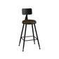 Industrial Armless Backrest Counter Stool Iron Cashier Bar Stool with Leather Cushion Brown 1 Piece Counter Stool(26"H) Clearhalo 'Bar Furniture' 'Bar Stools' 'bar_stools' 'furn' 'furn_bar_stools' 'furniture_bar_stools' 'Kitchen & Dining Furniture' 'kitchen&dining_furn' 'kitchen' 'kitchen_furn' Furniture' 4452357