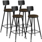 Industrial Armless Backrest Counter Stool Iron Cashier Bar Stool with Leather Cushion Brown 4 Piece Set Bar Stool(30"H) Clearhalo 'Bar Furniture' 'Bar Stools' 'bar_stools' 'furn' 'furn_bar_stools' 'furniture_bar_stools' 'Kitchen & Dining Furniture' 'kitchen&dining_furn' 'kitchen' 'kitchen_furn' Furniture' 4452359