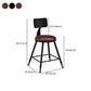 Industrial Armless Backrest Counter Stool Iron Cashier Bar Stool with Leather Cushion Clearhalo 'Bar Furniture' 'Bar Stools' 'bar_stools' 'furn' 'furn_bar_stools' 'furniture_bar_stools' 'Kitchen & Dining Furniture' 'kitchen&dining_furn' 'kitchen' 'kitchen_furn' Furniture' 4452362