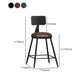Industrial Armless Backrest Counter Stool Iron Cashier Bar Stool with Leather Cushion Clearhalo 'Bar Furniture' 'Bar Stools' 'bar_stools' 'furn' 'furn_bar_stools' 'furniture_bar_stools' 'Kitchen & Dining Furniture' 'kitchen&dining_furn' 'kitchen' 'kitchen_furn' Furniture' 4452363