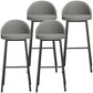 Modern Armless Backrest Counter Stool Iron Cafe Bar Stool with Leather Cushion and Pedal Gray 4 Piece Set Clearhalo 'Bar Furniture' 'Bar Stools' 'bar_stools' 'furn' 'furn_bar_stools' 'furniture_bar_stools' 'Kitchen & Dining Furniture' 'kitchen&dining_furn' 'kitchen' 'kitchen_furn' Furniture' 4452431