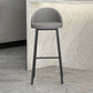 Modern Armless Backrest Counter Stool Iron Cafe Bar Stool with Leather Cushion and Pedal Gray 1 Piece Clearhalo 'Bar Furniture' 'Bar Stools' 'bar_stools' 'furn' 'furn_bar_stools' 'furniture_bar_stools' 'Kitchen & Dining Furniture' 'kitchen&dining_furn' 'kitchen' 'kitchen_furn' Furniture' 4452433