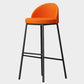 Modern Armless Backrest Counter Stool Iron Cafe Bar Stool with Leather Cushion and Pedal Orange 1 Piece Clearhalo 'Bar Furniture' 'Bar Stools' 'bar_stools' 'furn' 'furn_bar_stools' 'furniture_bar_stools' 'Kitchen & Dining Furniture' 'kitchen&dining_furn' 'kitchen' 'kitchen_furn' Furniture' 4452439