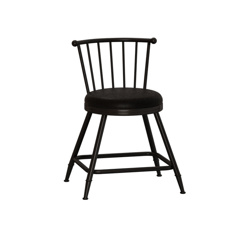 Modern Armless Backrest Counter Stool Steel Milk Tea Shop Bar Stool with Leather Cushion Black 1 Piece Short Stool(18"H) Clearhalo 'Bar Furniture' 'Bar Stools' 'bar_stools' 'furn' 'furn_bar_stools' 'furniture_bar_stools' 'Kitchen & Dining Furniture' 'kitchen&dining_furn' 'kitchen' 'kitchen_furn' Furniture' 4452446