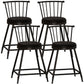 Modern Armless Backrest Counter Stool Steel Milk Tea Shop Bar Stool with Leather Cushion Black 4 Piece Set Short Stool(22"H) Clearhalo 'Bar Furniture' 'Bar Stools' 'bar_stools' 'furn' 'furn_bar_stools' 'furniture_bar_stools' 'Kitchen & Dining Furniture' 'kitchen&dining_furn' 'kitchen' 'kitchen_furn' Furniture' 4452450