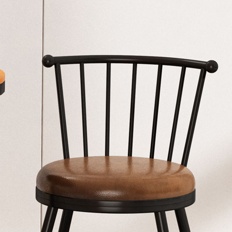 Modern Armless Backrest Counter Stool Steel Milk Tea Shop Bar Stool with Leather Cushion Clearhalo 'Bar Furniture' 'Bar Stools' 'bar_stools' 'furn' 'furn_bar_stools' 'furniture_bar_stools' 'Kitchen & Dining Furniture' 'kitchen&dining_furn' 'kitchen' 'kitchen_furn' Furniture' 4452456