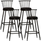 Modern Armless Backrest Counter Stool Steel Milk Tea Shop Bar Stool with Leather Cushion Black 4 Piece Set Bar Stool(30"H) Clearhalo 'Bar Furniture' 'Bar Stools' 'bar_stools' 'furn' 'furn_bar_stools' 'furniture_bar_stools' 'Kitchen & Dining Furniture' 'kitchen&dining_furn' 'kitchen' 'kitchen_furn' Furniture' 4452462