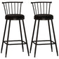 Modern Armless Backrest Counter Stool Steel Milk Tea Shop Bar Stool with Leather Cushion Black 2 Piece Set Bar Stool(30"H) Clearhalo 'Bar Furniture' 'Bar Stools' 'bar_stools' 'furn' 'furn_bar_stools' 'furniture_bar_stools' 'Kitchen & Dining Furniture' 'kitchen&dining_furn' 'kitchen' 'kitchen_furn' Furniture' 4452465