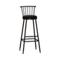 Modern Armless Backrest Counter Stool Steel Milk Tea Shop Bar Stool with Leather Cushion Black 1 Piece Bar Stool(33"H) Clearhalo 'Bar Furniture' 'Bar Stools' 'bar_stools' 'furn' 'furn_bar_stools' 'furniture_bar_stools' 'Kitchen & Dining Furniture' 'kitchen&dining_furn' 'kitchen' 'kitchen_furn' Furniture' 4452467