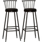 Modern Armless Backrest Counter Stool Steel Milk Tea Shop Bar Stool with Leather Cushion Black 2 Piece Set Bar Stool(33"H) Clearhalo 'Bar Furniture' 'Bar Stools' 'bar_stools' 'furn' 'furn_bar_stools' 'furniture_bar_stools' 'Kitchen & Dining Furniture' 'kitchen&dining_furn' 'kitchen' 'kitchen_furn' Furniture' 4452468