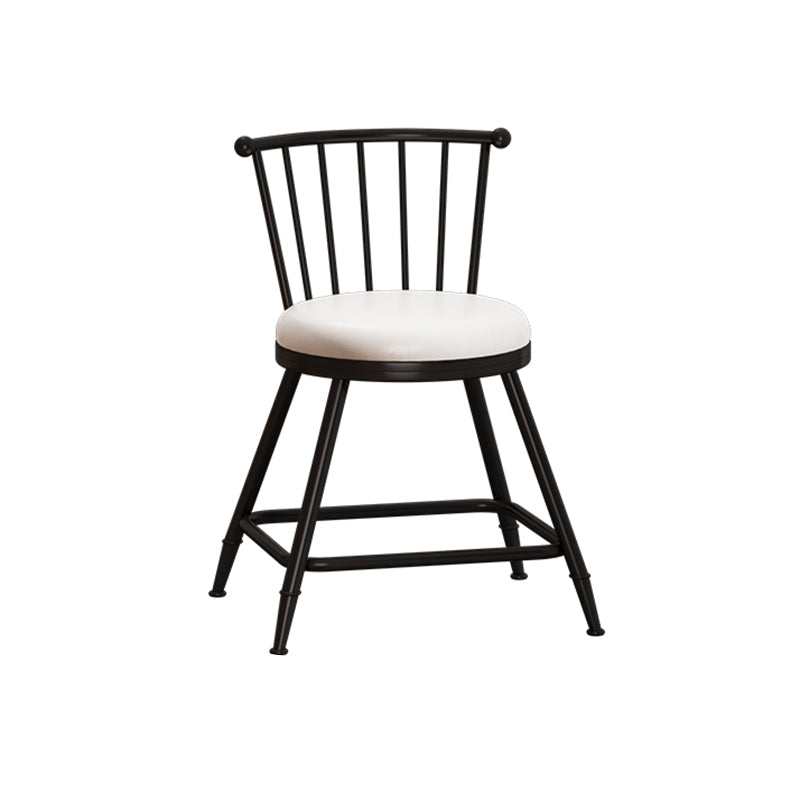 Modern Armless Backrest Counter Stool Steel Milk Tea Shop Bar Stool with Leather Cushion White 1 Piece Short Stool(18"H) Clearhalo 'Bar Furniture' 'Bar Stools' 'bar_stools' 'furn' 'furn_bar_stools' 'furniture_bar_stools' 'Kitchen & Dining Furniture' 'kitchen&dining_furn' 'kitchen' 'kitchen_furn' Furniture' 4452470