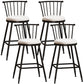 Modern Armless Backrest Counter Stool Steel Milk Tea Shop Bar Stool with Leather Cushion White 4 Piece Set Counter Stool(26"H) Clearhalo 'Bar Furniture' 'Bar Stools' 'bar_stools' 'furn' 'furn_bar_stools' 'furniture_bar_stools' 'Kitchen & Dining Furniture' 'kitchen&dining_furn' 'kitchen' 'kitchen_furn' Furniture' 4452475