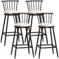 Modern Armless Backrest Counter Stool Steel Milk Tea Shop Bar Stool with Leather Cushion White 4 Piece Set Bar Stool(30"H) Clearhalo 'Bar Furniture' 'Bar Stools' 'bar_stools' 'furn' 'furn_bar_stools' 'furniture_bar_stools' 'Kitchen & Dining Furniture' 'kitchen&dining_furn' 'kitchen' 'kitchen_furn' Furniture' 4452478