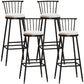 Modern Armless Backrest Counter Stool Steel Milk Tea Shop Bar Stool with Leather Cushion White 4 Piece Set Bar Stool(33"H) Clearhalo 'Bar Furniture' 'Bar Stools' 'bar_stools' 'furn' 'furn_bar_stools' 'furniture_bar_stools' 'Kitchen & Dining Furniture' 'kitchen&dining_furn' 'kitchen' 'kitchen_furn' Furniture' 4452481