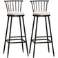 Modern Armless Backrest Counter Stool Steel Milk Tea Shop Bar Stool with Leather Cushion White 2 Piece Set Bar Stool(33"H) Clearhalo 'Bar Furniture' 'Bar Stools' 'bar_stools' 'furn' 'furn_bar_stools' 'furniture_bar_stools' 'Kitchen & Dining Furniture' 'kitchen&dining_furn' 'kitchen' 'kitchen_furn' Furniture' 4452483