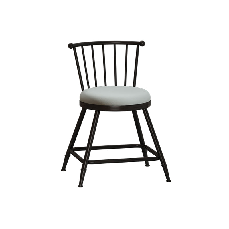 Modern Armless Backrest Counter Stool Steel Milk Tea Shop Bar Stool with Leather Cushion Grey 1 Piece Short Stool(18"H) Clearhalo 'Bar Furniture' 'Bar Stools' 'bar_stools' 'furn' 'furn_bar_stools' 'furniture_bar_stools' 'Kitchen & Dining Furniture' 'kitchen&dining_furn' 'kitchen' 'kitchen_furn' Furniture' 4452485