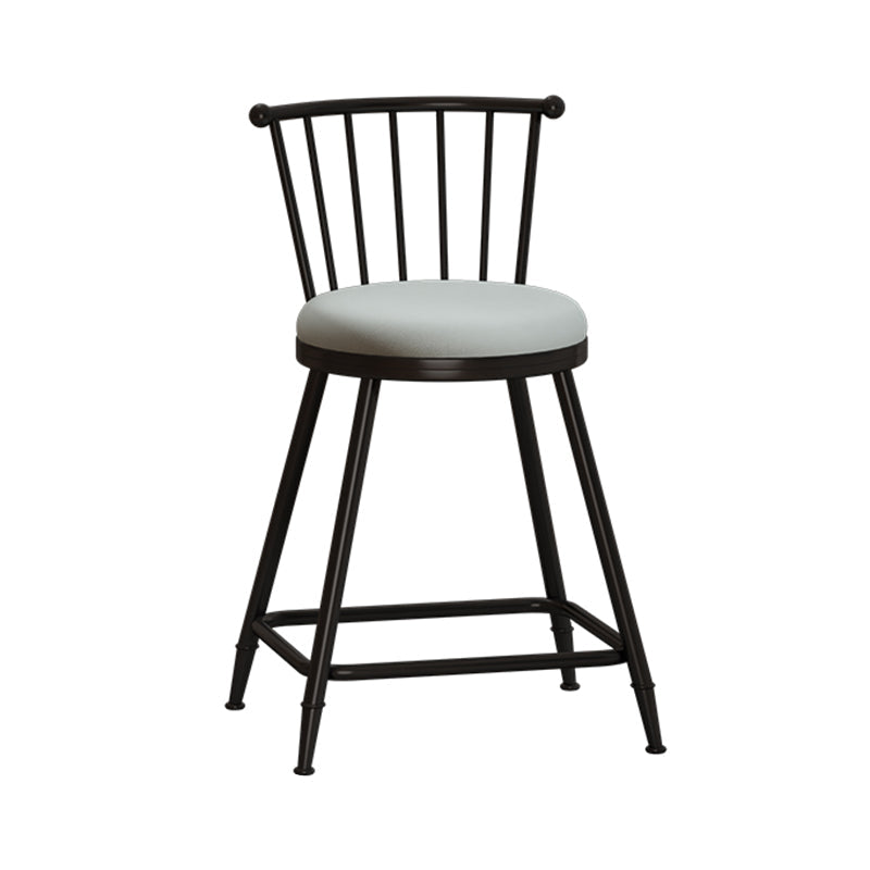 Modern Armless Backrest Counter Stool Steel Milk Tea Shop Bar Stool with Leather Cushion Grey 1 Piece Short Stool(22"H) Clearhalo 'Bar Furniture' 'Bar Stools' 'bar_stools' 'furn' 'furn_bar_stools' 'furniture_bar_stools' 'Kitchen & Dining Furniture' 'kitchen&dining_furn' 'kitchen' 'kitchen_furn' Furniture' 4452488