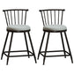Modern Armless Backrest Counter Stool Steel Milk Tea Shop Bar Stool with Leather Cushion Grey 2 Piece Set Short Stool(22"H) Clearhalo 'Bar Furniture' 'Bar Stools' 'bar_stools' 'furn' 'furn_bar_stools' 'furniture_bar_stools' 'Kitchen & Dining Furniture' 'kitchen&dining_furn' 'kitchen' 'kitchen_furn' Furniture' 4452489