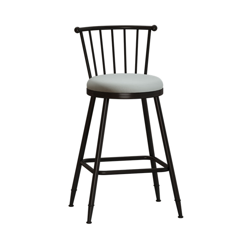 Modern Armless Backrest Counter Stool Steel Milk Tea Shop Bar Stool with Leather Cushion Grey 1 Piece Counter Stool(26"H) Clearhalo 'Bar Furniture' 'Bar Stools' 'bar_stools' 'furn' 'furn_bar_stools' 'furniture_bar_stools' 'Kitchen & Dining Furniture' 'kitchen&dining_furn' 'kitchen' 'kitchen_furn' Furniture' 4452491