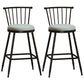 Modern Armless Backrest Counter Stool Steel Milk Tea Shop Bar Stool with Leather Cushion Grey 2 Piece Set Counter Stool(26"H) Clearhalo 'Bar Furniture' 'Bar Stools' 'bar_stools' 'furn' 'furn_bar_stools' 'furniture_bar_stools' 'Kitchen & Dining Furniture' 'kitchen&dining_furn' 'kitchen' 'kitchen_furn' Furniture' 4452492