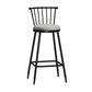 Modern Armless Backrest Counter Stool Steel Milk Tea Shop Bar Stool with Leather Cushion Grey 1 Piece Bar Stool(30"H) Clearhalo 'Bar Furniture' 'Bar Stools' 'bar_stools' 'furn' 'furn_bar_stools' 'furniture_bar_stools' 'Kitchen & Dining Furniture' 'kitchen&dining_furn' 'kitchen' 'kitchen_furn' Furniture' 4452494
