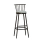 Modern Armless Backrest Counter Stool Steel Milk Tea Shop Bar Stool with Leather Cushion Grey 1 Piece Bar Stool(33"H) Clearhalo 'Bar Furniture' 'Bar Stools' 'bar_stools' 'furn' 'furn_bar_stools' 'furniture_bar_stools' 'Kitchen & Dining Furniture' 'kitchen&dining_furn' 'kitchen' 'kitchen_furn' Furniture' 4452497