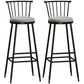 Modern Armless Backrest Counter Stool Steel Milk Tea Shop Bar Stool with Leather Cushion Grey 2 Piece Set Bar Stool(33"H) Clearhalo 'Bar Furniture' 'Bar Stools' 'bar_stools' 'furn' 'furn_bar_stools' 'furniture_bar_stools' 'Kitchen & Dining Furniture' 'kitchen&dining_furn' 'kitchen' 'kitchen_furn' Furniture' 4452498