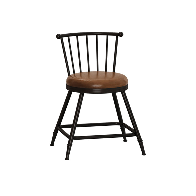 Modern Armless Backrest Counter Stool Steel Milk Tea Shop Bar Stool with Leather Cushion Coffee 1 Piece Short Stool(18"H) Clearhalo 'Bar Furniture' 'Bar Stools' 'bar_stools' 'furn' 'furn_bar_stools' 'furniture_bar_stools' 'Kitchen & Dining Furniture' 'kitchen&dining_furn' 'kitchen' 'kitchen_furn' Furniture' 4452500