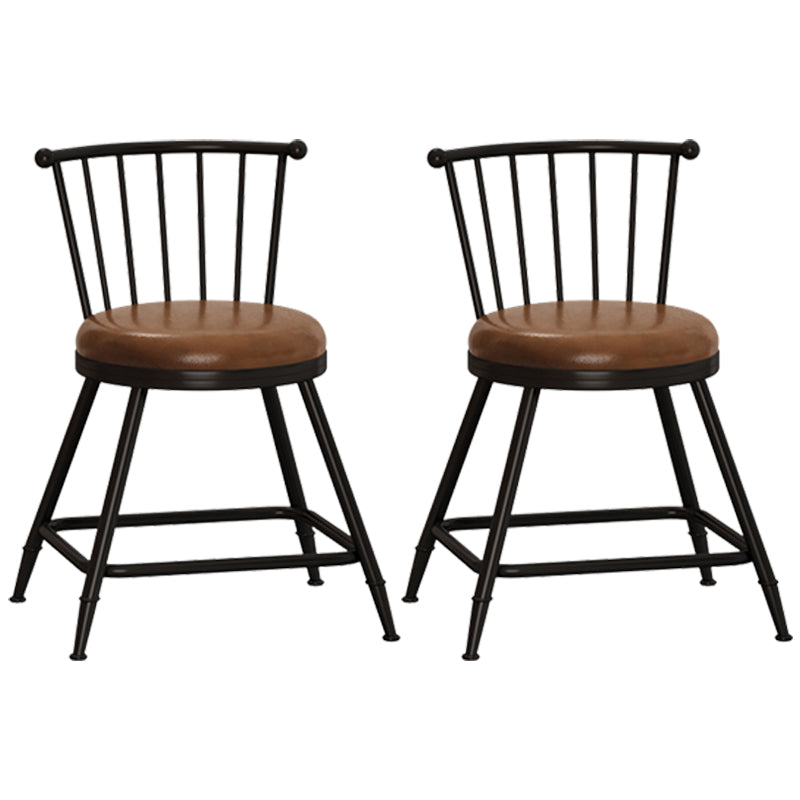 Modern Armless Backrest Counter Stool Steel Milk Tea Shop Bar Stool with Leather Cushion Coffee 2 Piece Set Short Stool(18"H) Clearhalo 'Bar Furniture' 'Bar Stools' 'bar_stools' 'furn' 'furn_bar_stools' 'furniture_bar_stools' 'Kitchen & Dining Furniture' 'kitchen&dining_furn' 'kitchen' 'kitchen_furn' Furniture' 4452501