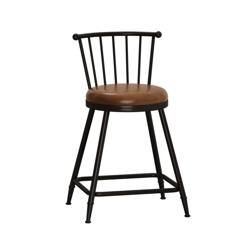 Modern Armless Backrest Counter Stool Steel Milk Tea Shop Bar Stool with Leather Cushion Coffee 1 Piece Short Stool(22"H) Clearhalo 'Bar Furniture' 'Bar Stools' 'bar_stools' 'furn' 'furn_bar_stools' 'furniture_bar_stools' 'Kitchen & Dining Furniture' 'kitchen&dining_furn' 'kitchen' 'kitchen_furn' Furniture' 4452503