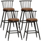 Modern Armless Backrest Counter Stool Steel Milk Tea Shop Bar Stool with Leather Cushion Coffee 4 Piece Set Counter Stool(26"H) Clearhalo 'Bar Furniture' 'Bar Stools' 'bar_stools' 'furn' 'furn_bar_stools' 'furniture_bar_stools' 'Kitchen & Dining Furniture' 'kitchen&dining_furn' 'kitchen' 'kitchen_furn' Furniture' 4452505