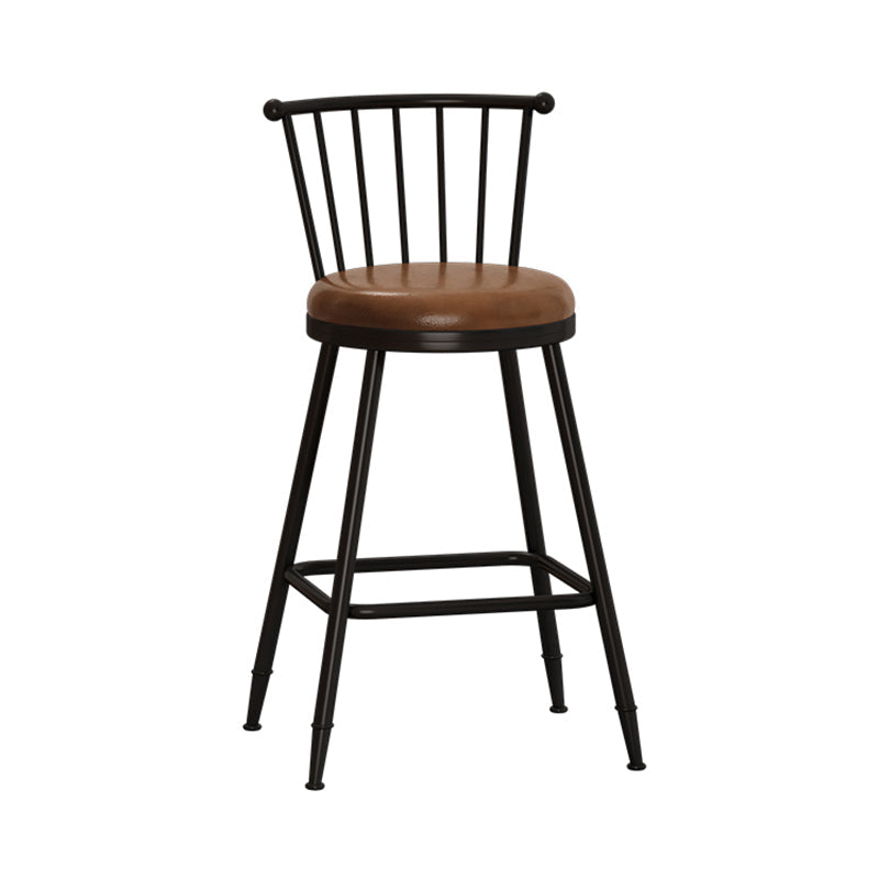Modern Armless Backrest Counter Stool Steel Milk Tea Shop Bar Stool with Leather Cushion Coffee 1 Piece Counter Stool(26"H) Clearhalo 'Bar Furniture' 'Bar Stools' 'bar_stools' 'furn' 'furn_bar_stools' 'furniture_bar_stools' 'Kitchen & Dining Furniture' 'kitchen&dining_furn' 'kitchen' 'kitchen_furn' Furniture' 4452506