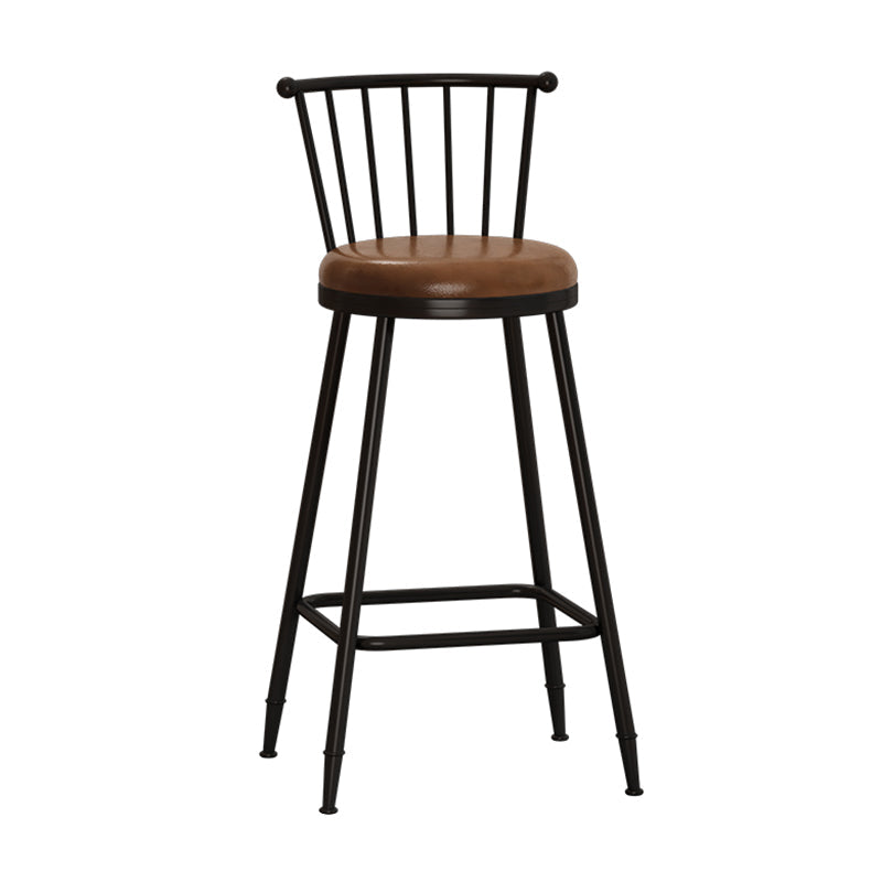 Modern Armless Backrest Counter Stool Steel Milk Tea Shop Bar Stool with Leather Cushion Coffee 1 Piece Bar Stool(30"H) Clearhalo 'Bar Furniture' 'Bar Stools' 'bar_stools' 'furn' 'furn_bar_stools' 'furniture_bar_stools' 'Kitchen & Dining Furniture' 'kitchen&dining_furn' 'kitchen' 'kitchen_furn' Furniture' 4452509