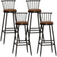 Modern Armless Backrest Counter Stool Steel Milk Tea Shop Bar Stool with Leather Cushion Coffee 4 Piece Set Bar Stool(33"H) Clearhalo 'Bar Furniture' 'Bar Stools' 'bar_stools' 'furn' 'furn_bar_stools' 'furniture_bar_stools' 'Kitchen & Dining Furniture' 'kitchen&dining_furn' 'kitchen' 'kitchen_furn' Furniture' 4452511