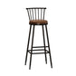 Modern Armless Backrest Counter Stool Steel Milk Tea Shop Bar Stool with Leather Cushion Coffee 1 Piece Bar Stool(33"H) Clearhalo 'Bar Furniture' 'Bar Stools' 'bar_stools' 'furn' 'furn_bar_stools' 'furniture_bar_stools' 'Kitchen & Dining Furniture' 'kitchen&dining_furn' 'kitchen' 'kitchen_furn' Furniture' 4452512