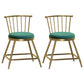 Glam Armless Backrest Counter Stool Steel Milk Tea Shop Bar Stool with Velvet Cushion Green 2 Piece Set Short Stool(18"H) Clearhalo 'Bar Furniture' 'Bar Stools' 'bar_stools' 'furn' 'furn_bar_stools' 'furniture_bar_stools' 'Kitchen & Dining Furniture' 'kitchen&dining_furn' 'kitchen' 'kitchen_furn' Furniture' 4452523